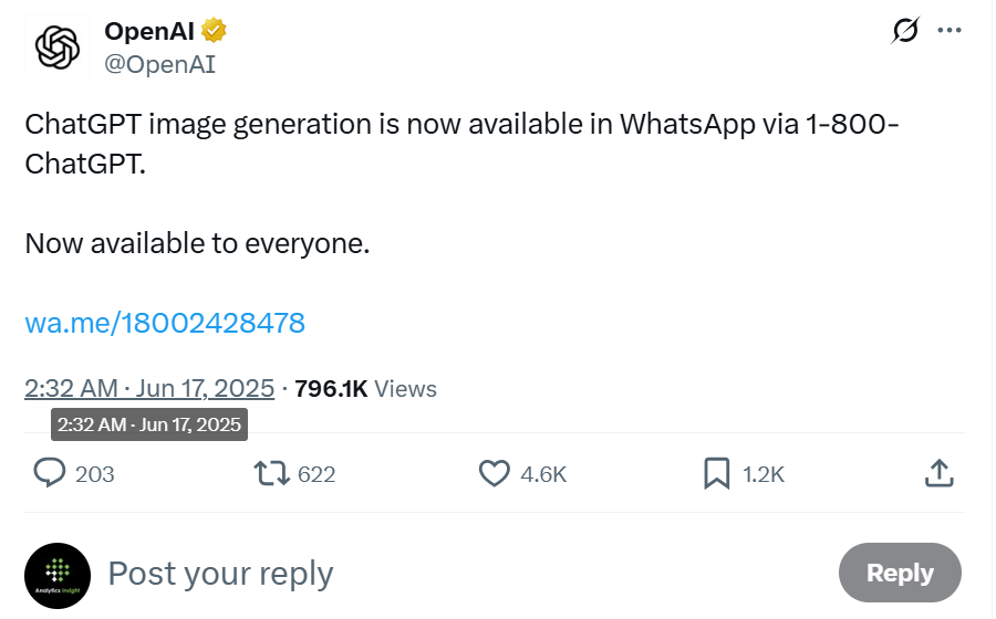 ChatGPT image generation tool