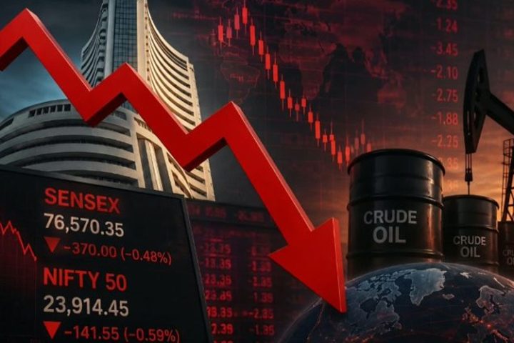 Sensex-Nifty में गिरावट, कच्चे तेल से बढ़ी बाजार की चिंता