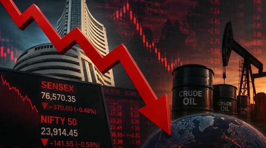 Sensex-Nifty में गिरावट, कच्चे तेल से बढ़ी बाजार की चिंता